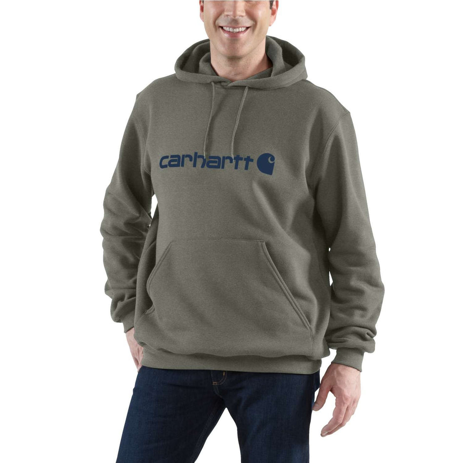 Carhartt Marquette Hoodie Logo Hooded Sweatshirt - Dusty Olive