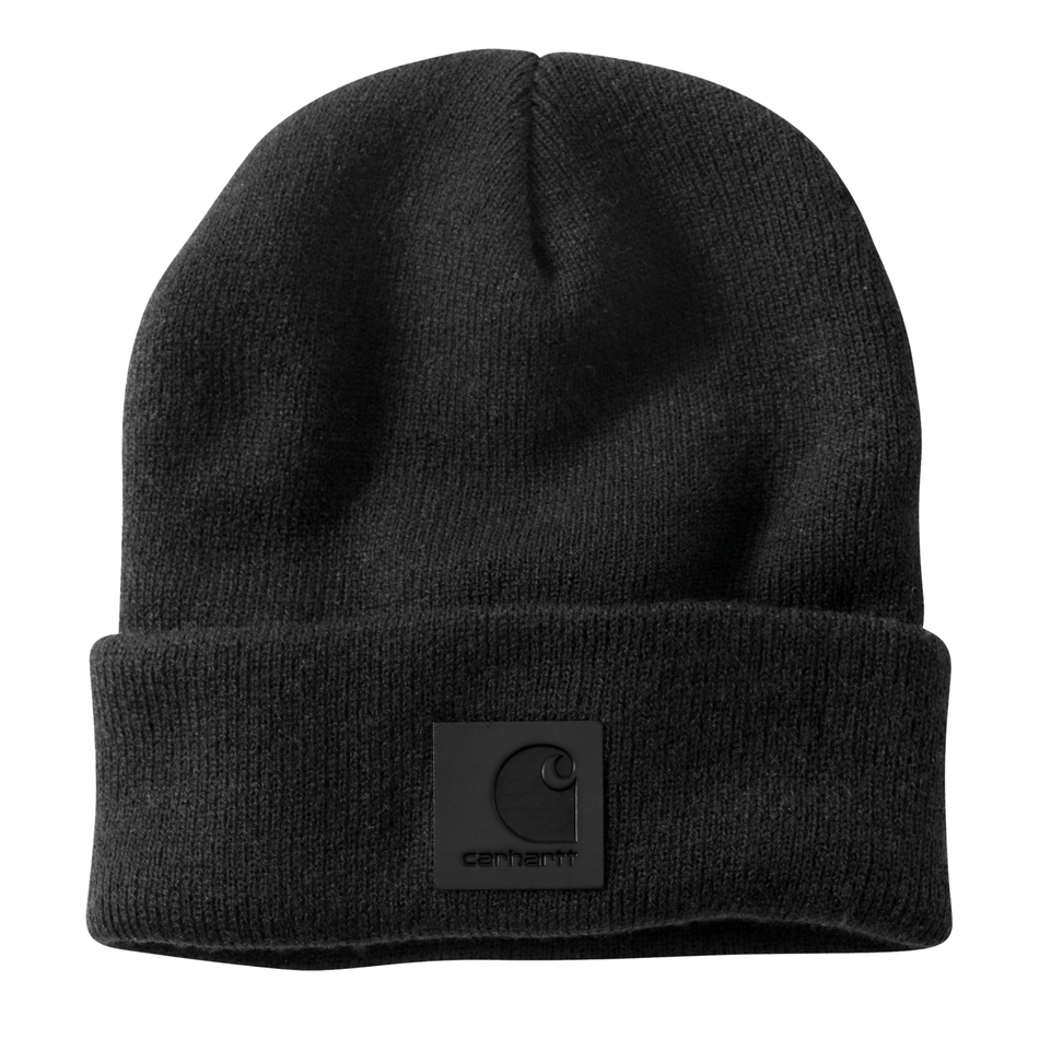 Carhartt 101070 Leatherette Watch Cap Knit Beanie Hat – Black