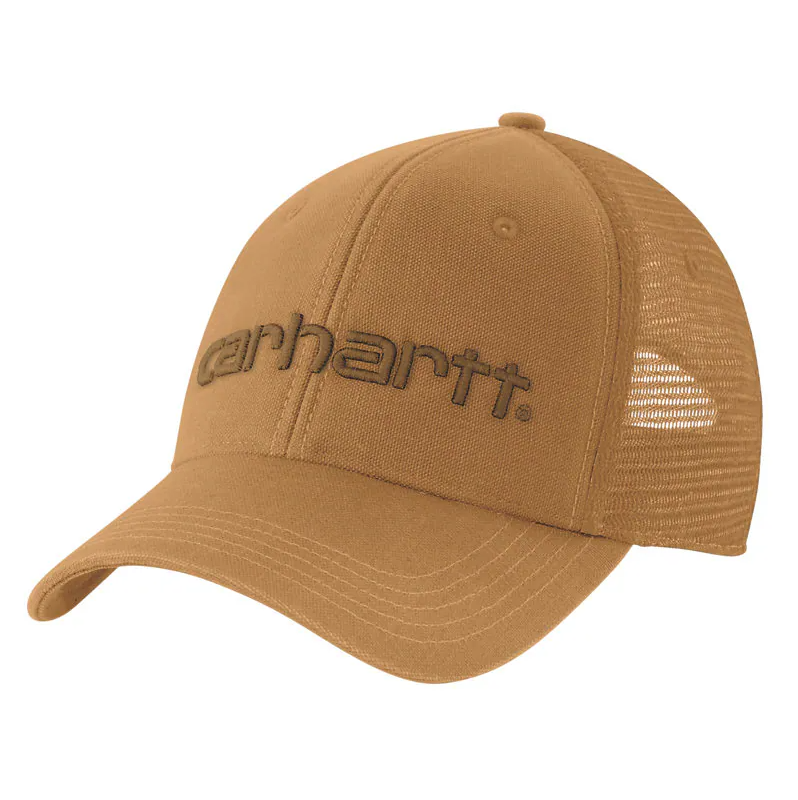 Carhartt AH1195 Canvas Mesh-Back Logo Graphic Cap - Carhartt Brown/Oiled Walnut