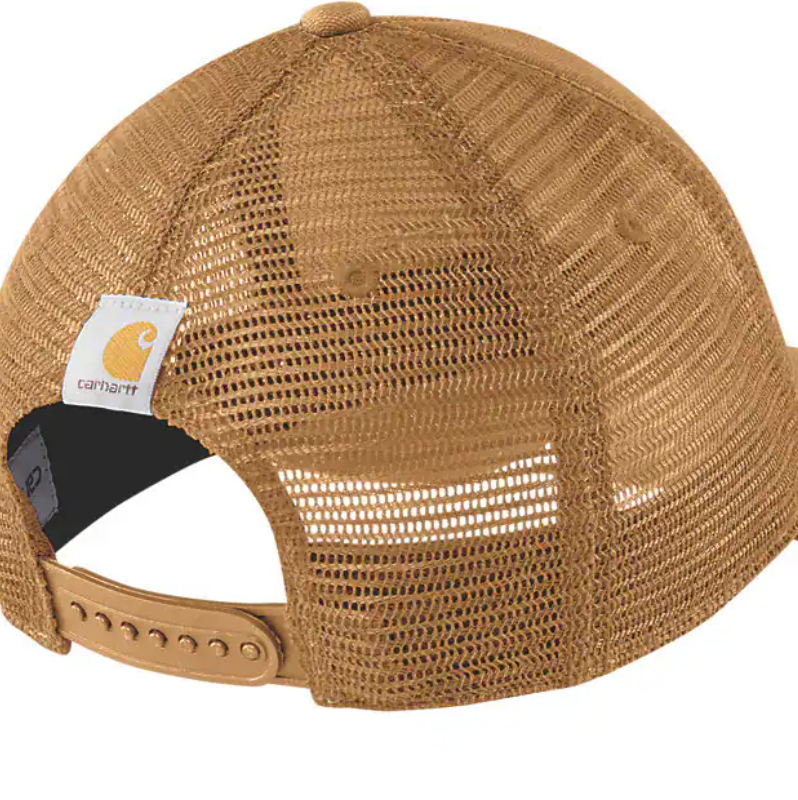 Carhartt AH1195 Canvas Mesh-Back Logo Graphic Cap - Carhartt Brown/Oiled Walnut