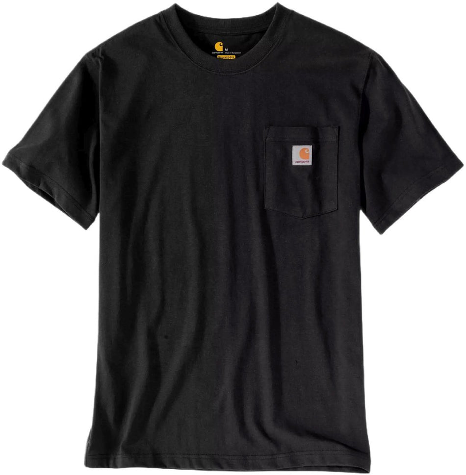 Carhartt Relaxed Fit Heavyweight Short-Sleeve K87 Pocket T-Shirt - Black