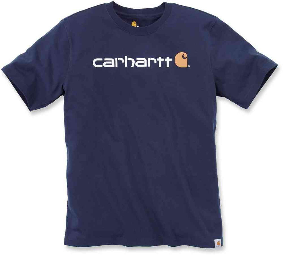 Carhartt 103361 Relaxed Fit Heavyweight Short-Sleeve Logo Graphic T-Shirt - Navy