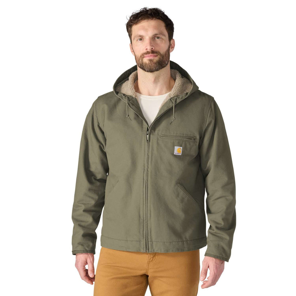 Carhartt 104392 Sierra Relaxed Fit Washed Duck Sherpa Lined Jacket - Burnt Olive