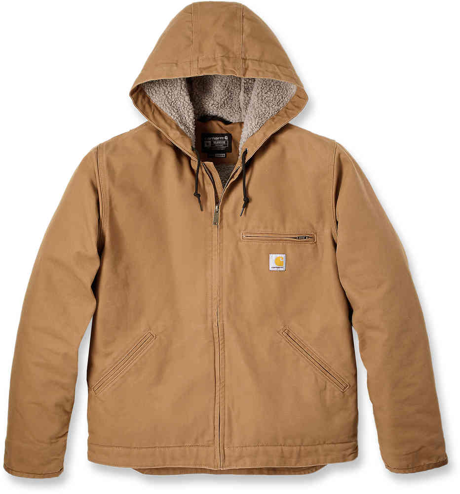 Carhartt 104392 Sierra Relaxed Fit Washed Duck Sherpa Lined Jacket - Carhartt Brown