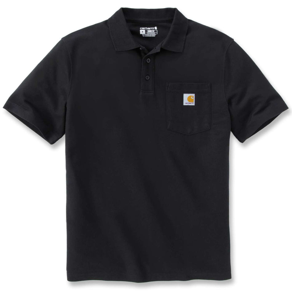 Carhartt Loose Fit Midweight Short Sleeve Pocket Polo Shirt - Black