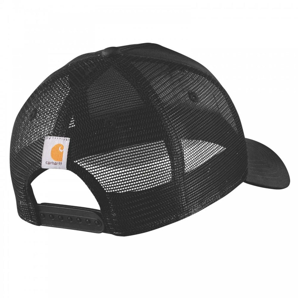 Carhartt 106738 Rugged Flex Twill Mesh-Back Script Patch Cap - Black