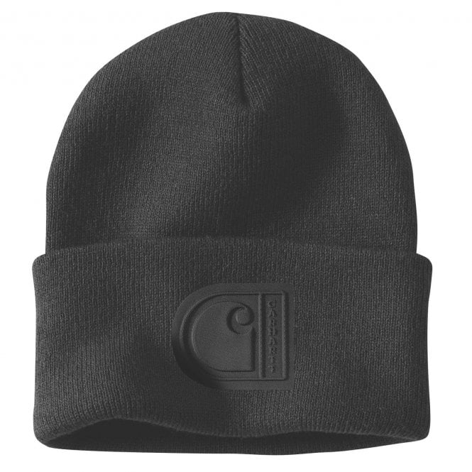 Carhartt 107190 Knit Cuffed C Patch Beanie - Black