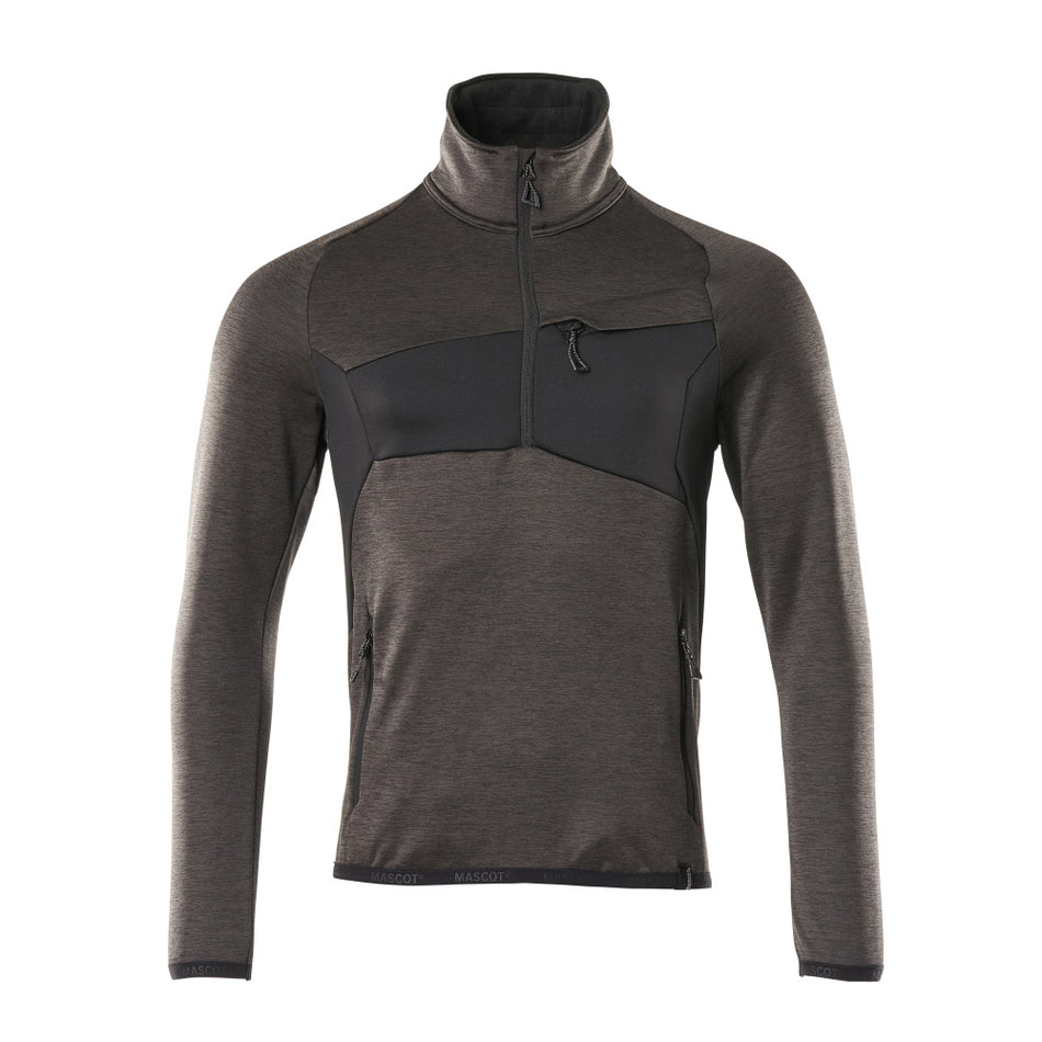 Mascot Accelerate Modern Fit Fleece Jumper with Half Zip - Dark Anthracite/ Black - 18003-316-1809