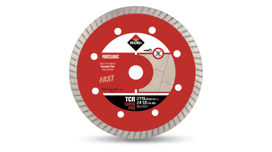 Rubi Turbo - 115mm TCR Diamond Blade for Porcelain Tiles - 31972
