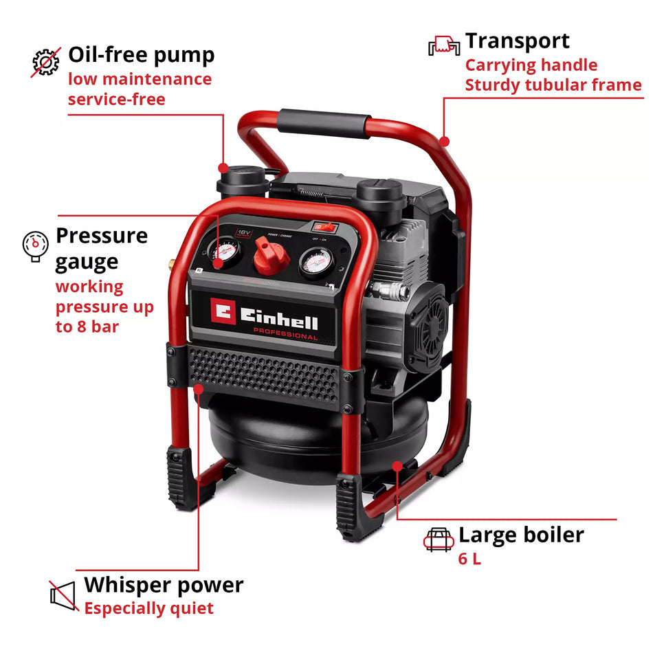 Einhell PROFESSIONAL Cordless Air Compressor SILENZZO 18/160 - Solo