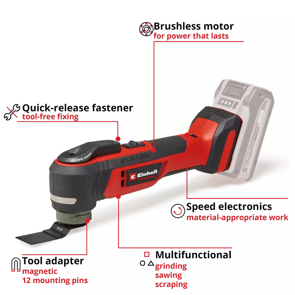 Einhell PROFESSIONAL Cordless Multi Tool TP-MG 18 Li BL - Solo