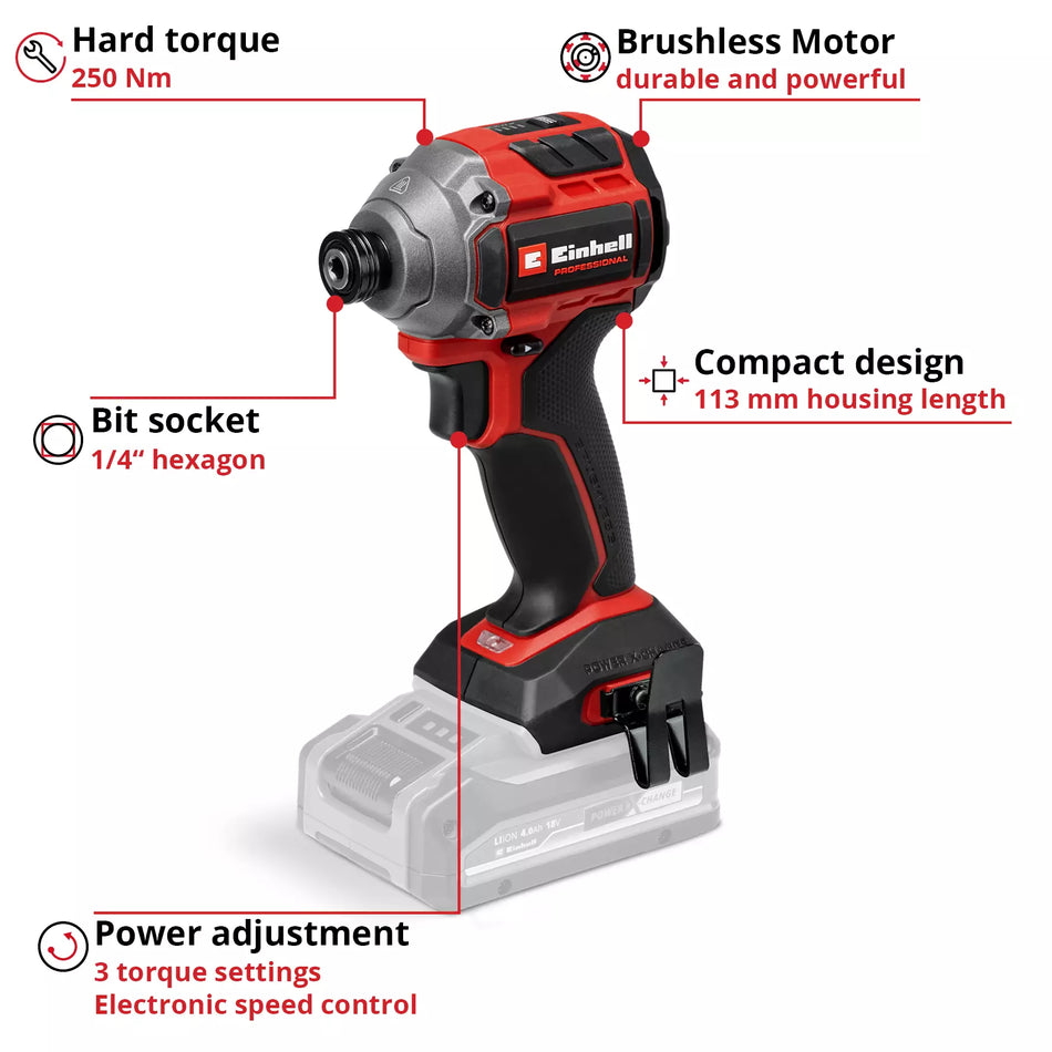 Einhell PROFESSIONAL Cordless Impact Driver TP-CI 18/250-C Li BL - Solo