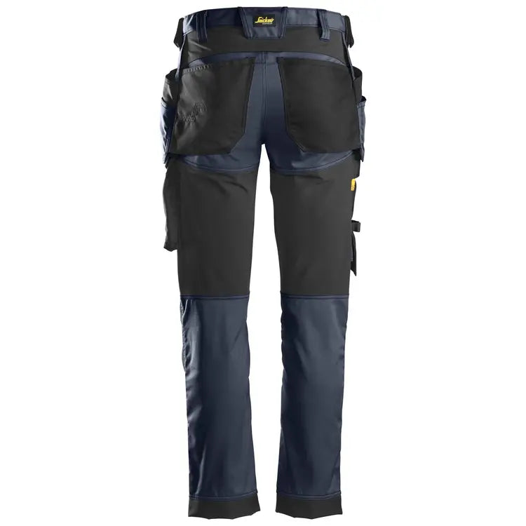 Snickers Stretch Slim Fit Trousers with Holster Pockets - 6241 - Navy/ Black