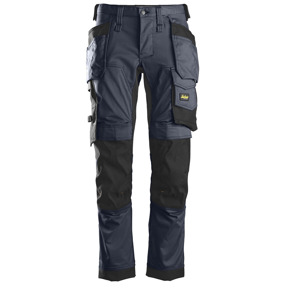 Snickers Stretch Slim Fit Trousers with Holster Pockets - 6241 - Navy/ Black