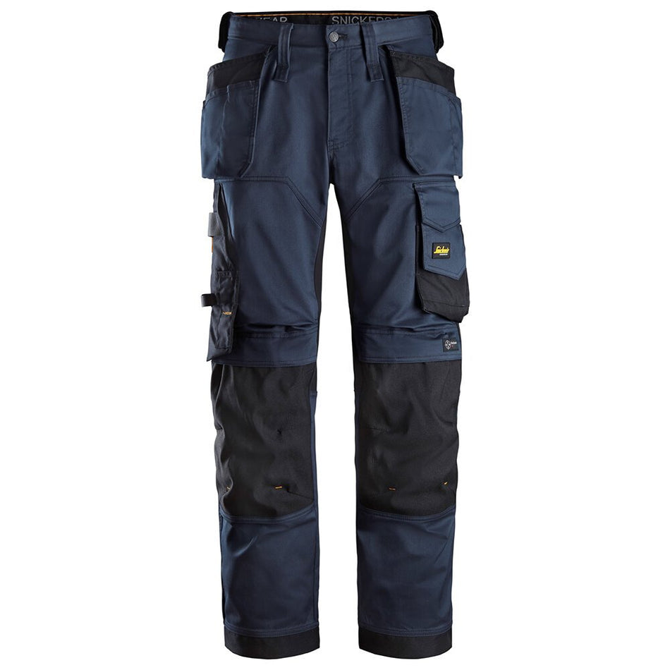 Snickers Stretch Loose fit Work Trousers Holster Pockets - 6251 - Navy/ Black