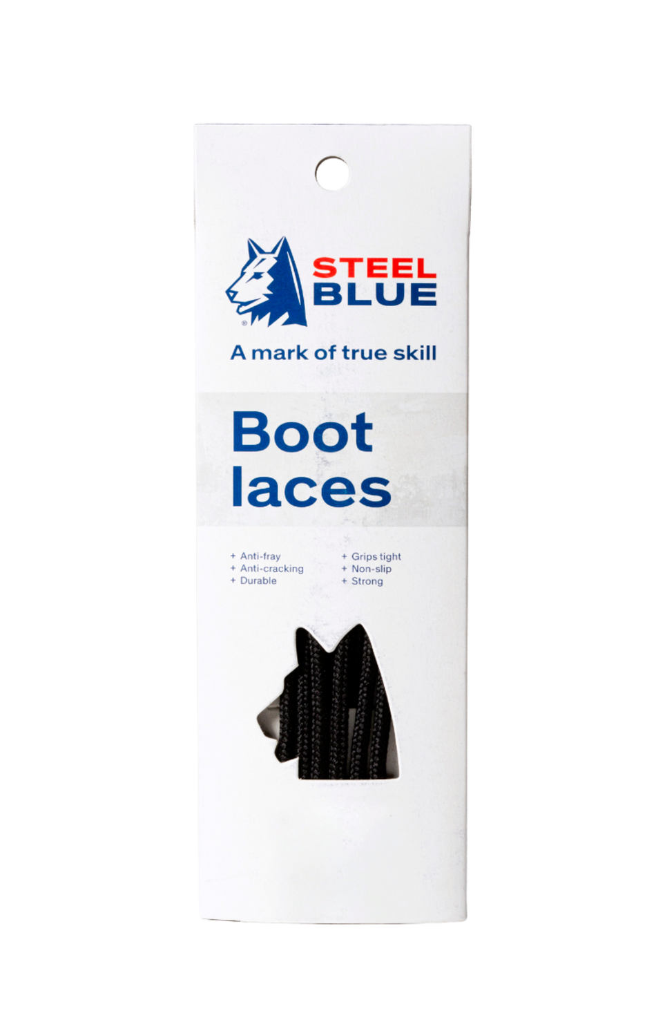 Steel Blue Boot Laces Black 110cm - One Pair