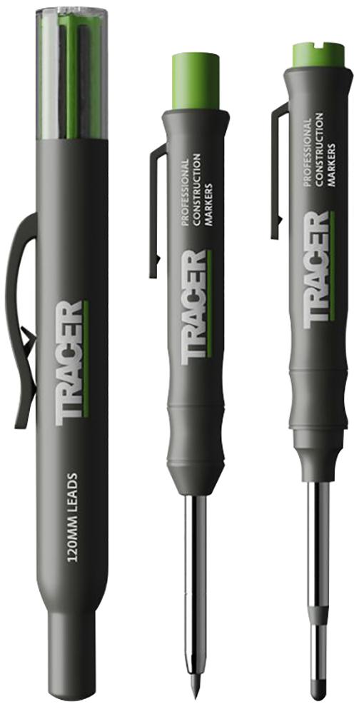 Tracer Deep Hole Construction Pencil and Permanent Marker Set with Replacement Leads