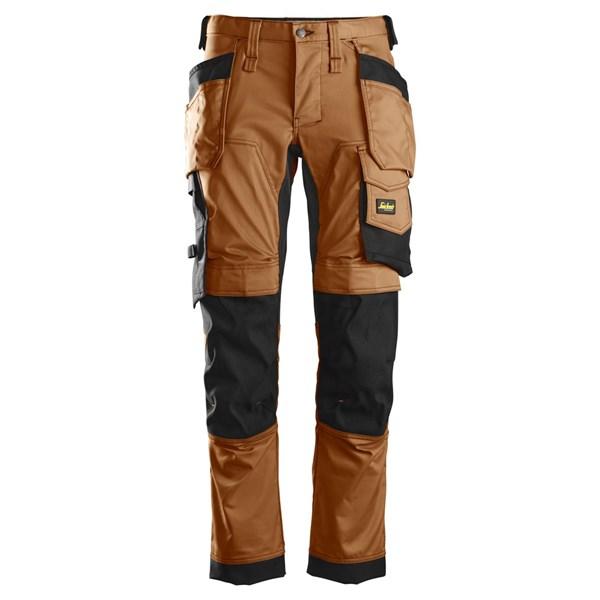 Snickers Stretch Slim Fit Trousers with Holster Pockets - 6241 - Brown/ Black