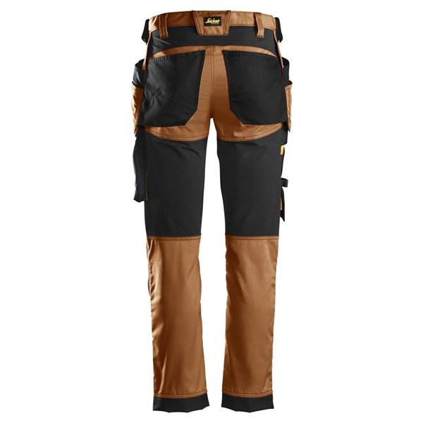 Snickers Stretch Slim Fit Trousers with Holster Pockets - 6241 - Brown/ Black