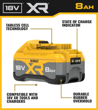 NEW! DeWALT 18v XR 8Ah Battery - DCB1880-XJ