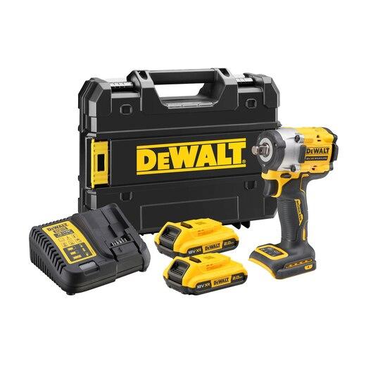 DeWALT 18v XR Brushless 1/2" Hog Ring Compact Impact Wrench - 2 x 2Ah - DCF921D2T-GB