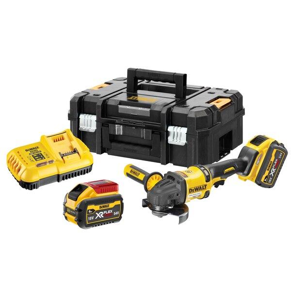 DeWALT 54V XR FLEXVOLT High Power 125mm Angle Grinder - 2 x 9Ah - DCG418X2-GB