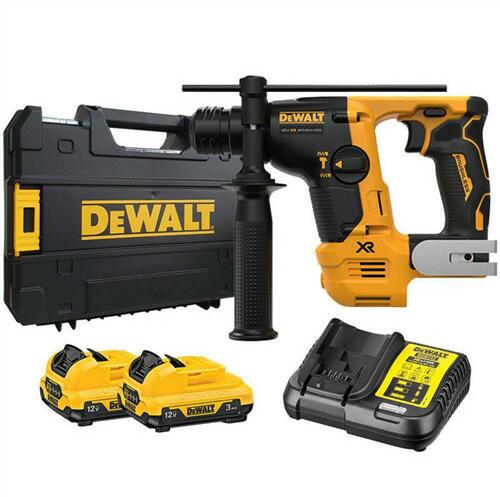 DeWALT 12v XR Brushless SDS-Plus Hammer Drill (14 mm) - 2 x 3 Ah - DCH072L2-GB