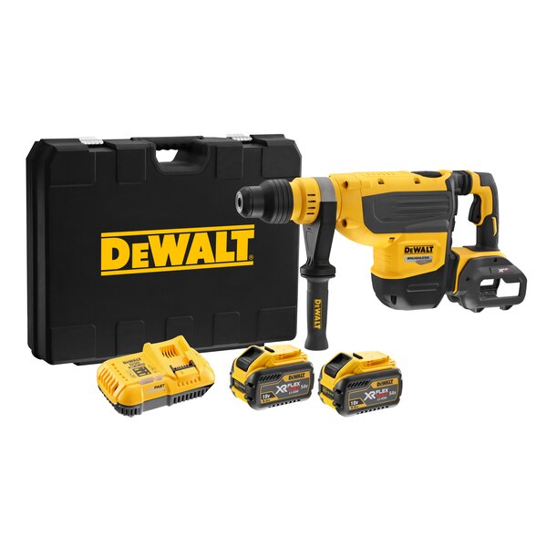 DeWALT 54V XR FLEXVOLT 48mm SDS-Max Rotary Hammer - 2 x 9.0Ah - DCH733X2-GB