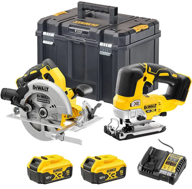 DeWALT 18v Brushless Woodworking Twin Pack - 2 x 5Ah - DCK2012P2T-GB