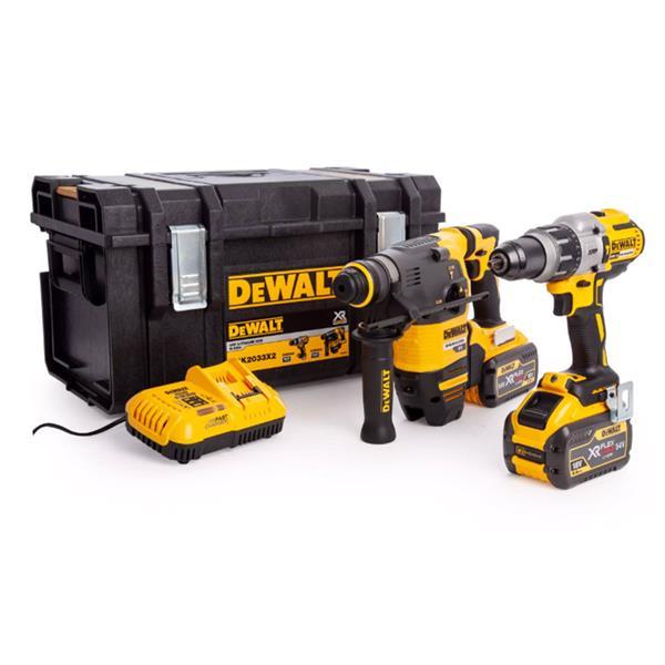 DeWALT SDS Plus & Hammer Drill Twin Kit (DCH333 & DCD996) - 2 x 9Ah - DCK2033X2-GB