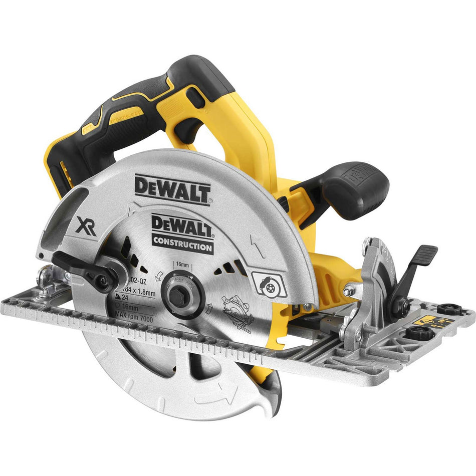 DeWALT 18v XR 184mm Brushless Rail Compatible Circular Saw - Bare Unit - DCS572N-XJ