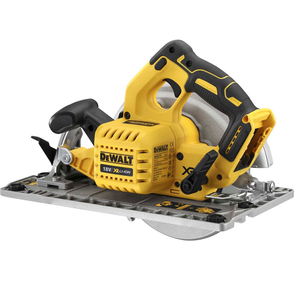 DeWALT 18v XR 184mm Brushless Rail Compatible Circular Saw - Bare Unit - DCS572N-XJ