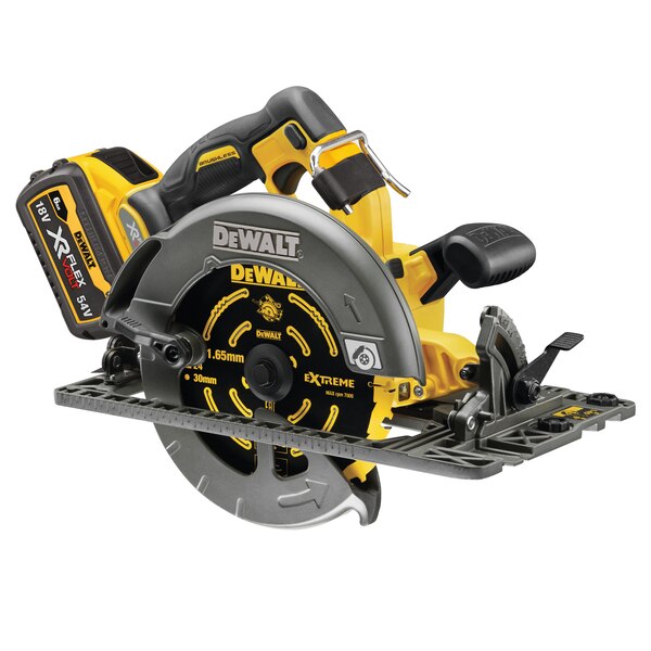 DeWALT 54V XR FLEXVOLT High Power 190mm Circular Saw (fits rail) - 2 x 6Ah - DCS579T2-GB