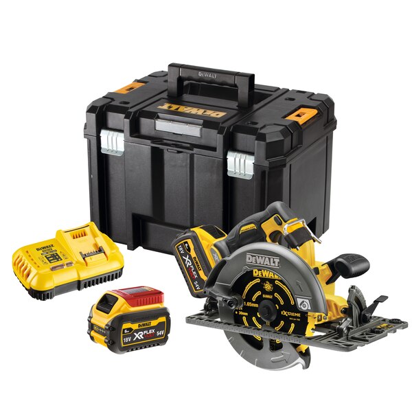 DeWALT 54V XR FLEXVOLT High Power 190mm Circular Saw (fits rail) - 2 x 6Ah - DCS579T2-GB