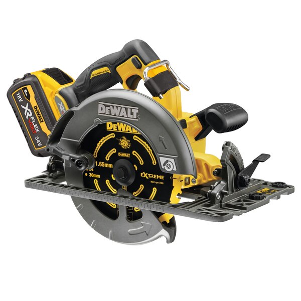 DeWALT 54V XR FLEXVOLT High Power 190mm Circular Saw (fits rail) - 2 x 9Ah - DCS579X2-GB