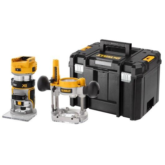 DeWALT 18V XR Brushless ¼” (8mm) Router Fixed & Plunge Bases - Bare Unit - DCW604NT-XJ