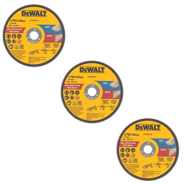 DeWALT 75mm Bonded Abrasive Cutting Wheels x3 (fits DCS438) - DT20592-QZ