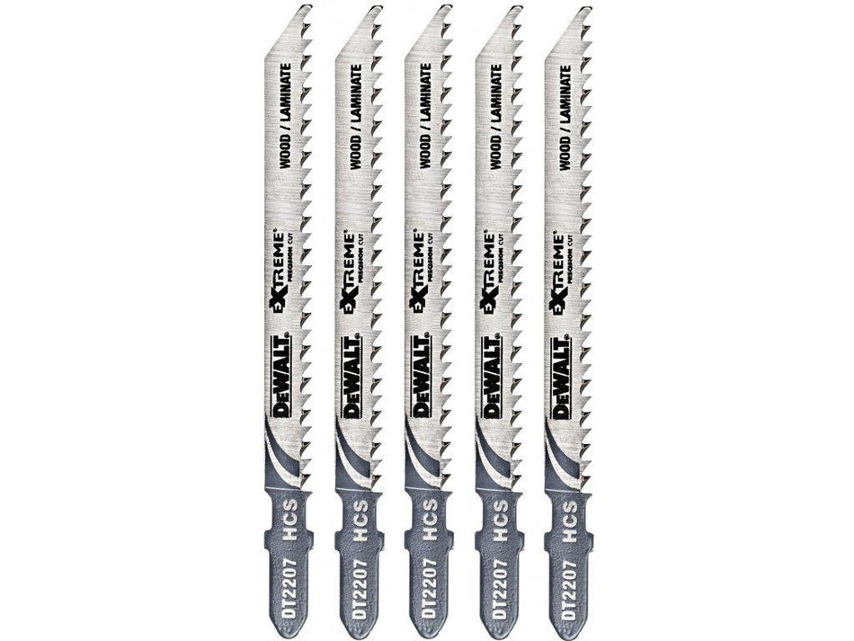 DeWALT HCS Jigsaw Blade For Clean Burr Free Cuts in Wood - 5 Pack - DT2207-QZ