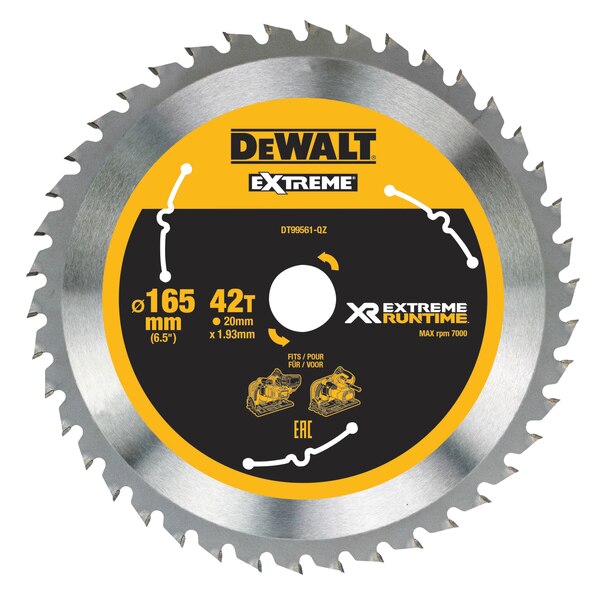 DeWALT Extreme Runtime Circular Saw Blade 165mm x 20mm Bore x 42T- DT99561-QZ