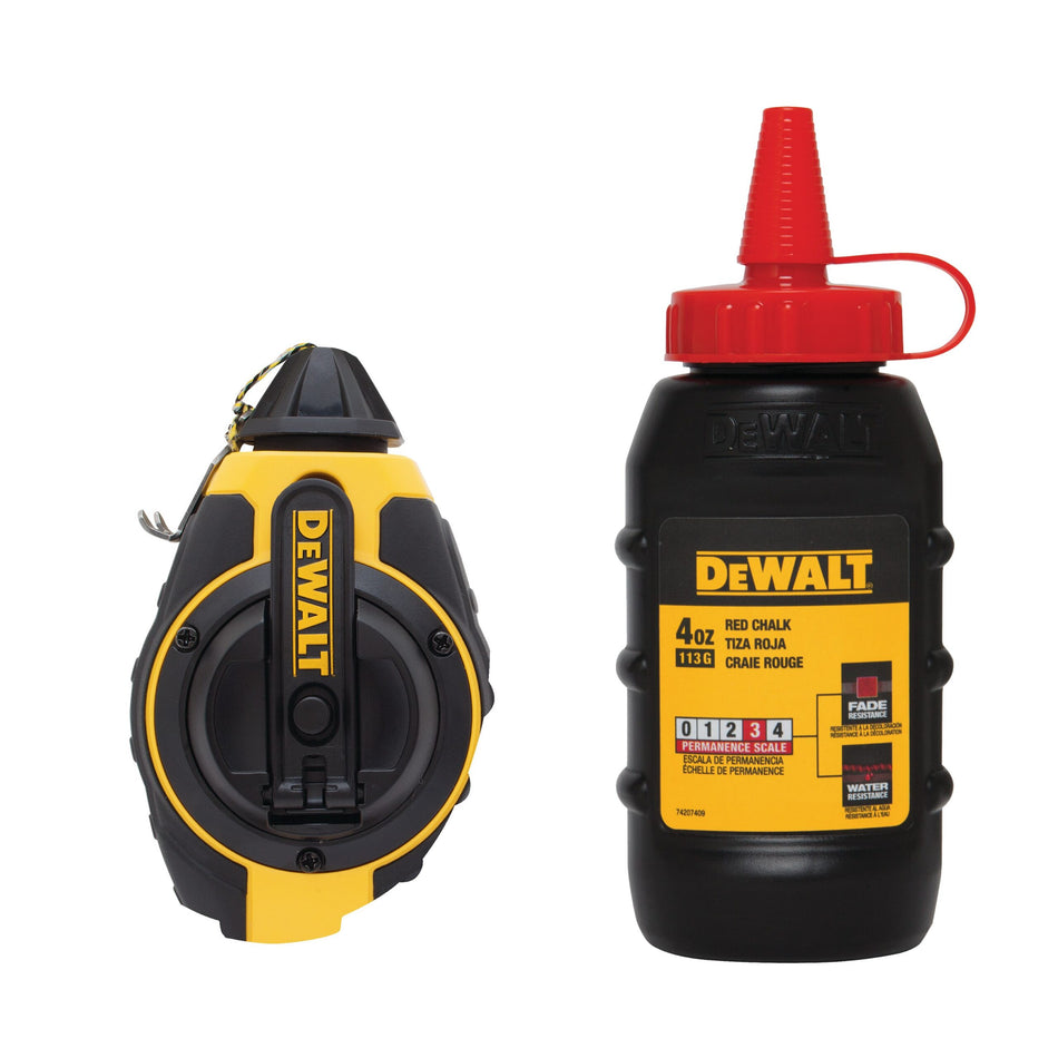 DeWALT 3:1 Speed Chalk Line Kit with 4oz Red Chalk