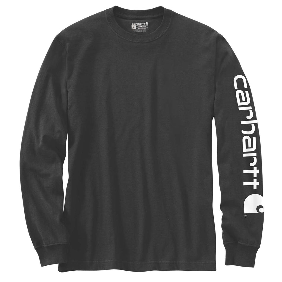 Carhartt Dearborn Relaxed Long Sleeve Logo T-Shirt - Black