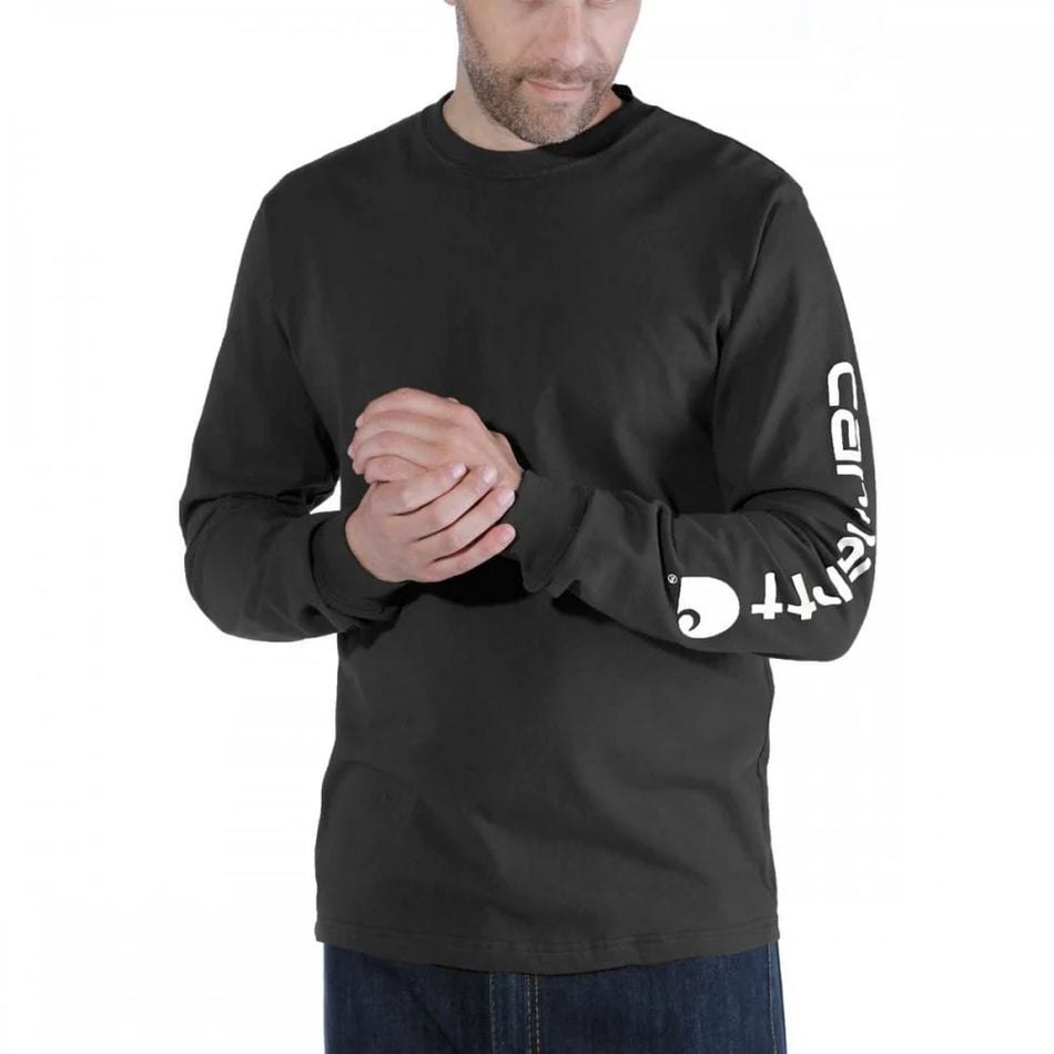 Carhartt Dearborn Relaxed Long Sleeve Logo T-Shirt - Black