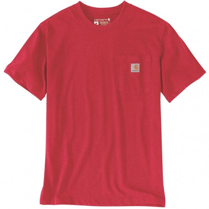Carhartt TK3296 Relaxed Fit Pocket T-Shirt - Fire Red Heather