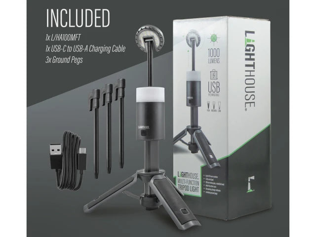 Lighthouse Adventure Series Rechargeable Multi-Function Tripod Light 1000 Lumens