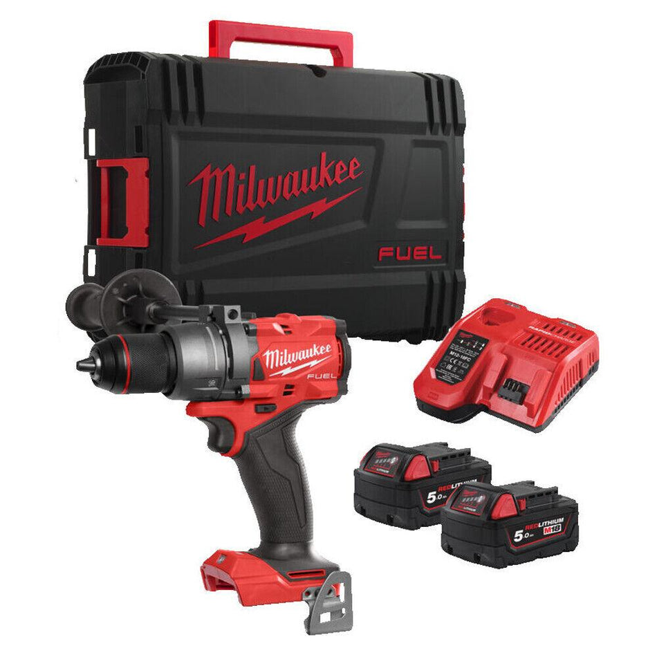 Milwaukee M18 FUEL Gen 4 Percussion Combi Hammer Drill Kit - 2 x 5Ah - M18 FPD3-502X