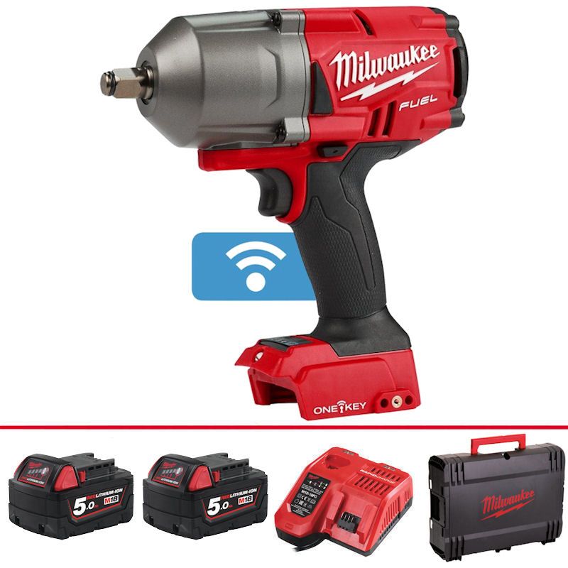Milwaukee M18 FUEL ONE-KEY 1/2″ Impact Wrench Kit - 2 x 5Ah - M18 ONEFHIWF12-502X