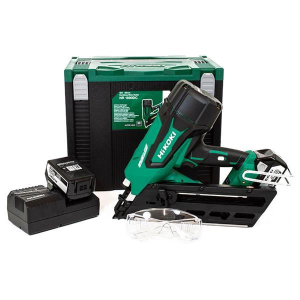 Hikoki 18v 1st Fix 90mm Framing Nailer Kit with TWO FREE boxes of 90mm Nails - 2 x 5Ah - NR1890DC