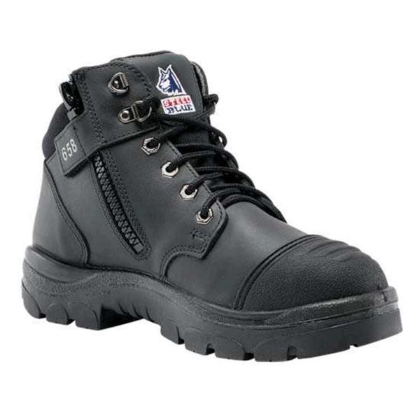 Steel Blue - Parkes Zip Scuff S3 - Black