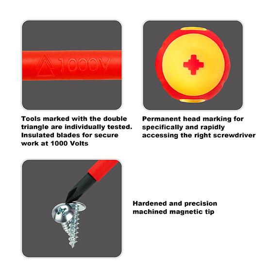 Toptul VDE Insulated Pozidrive Screwdriver - QFCEF