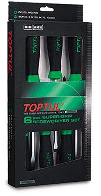 Toptul 6 Piece Supergrip Screwdriver Set - QGAAE0608